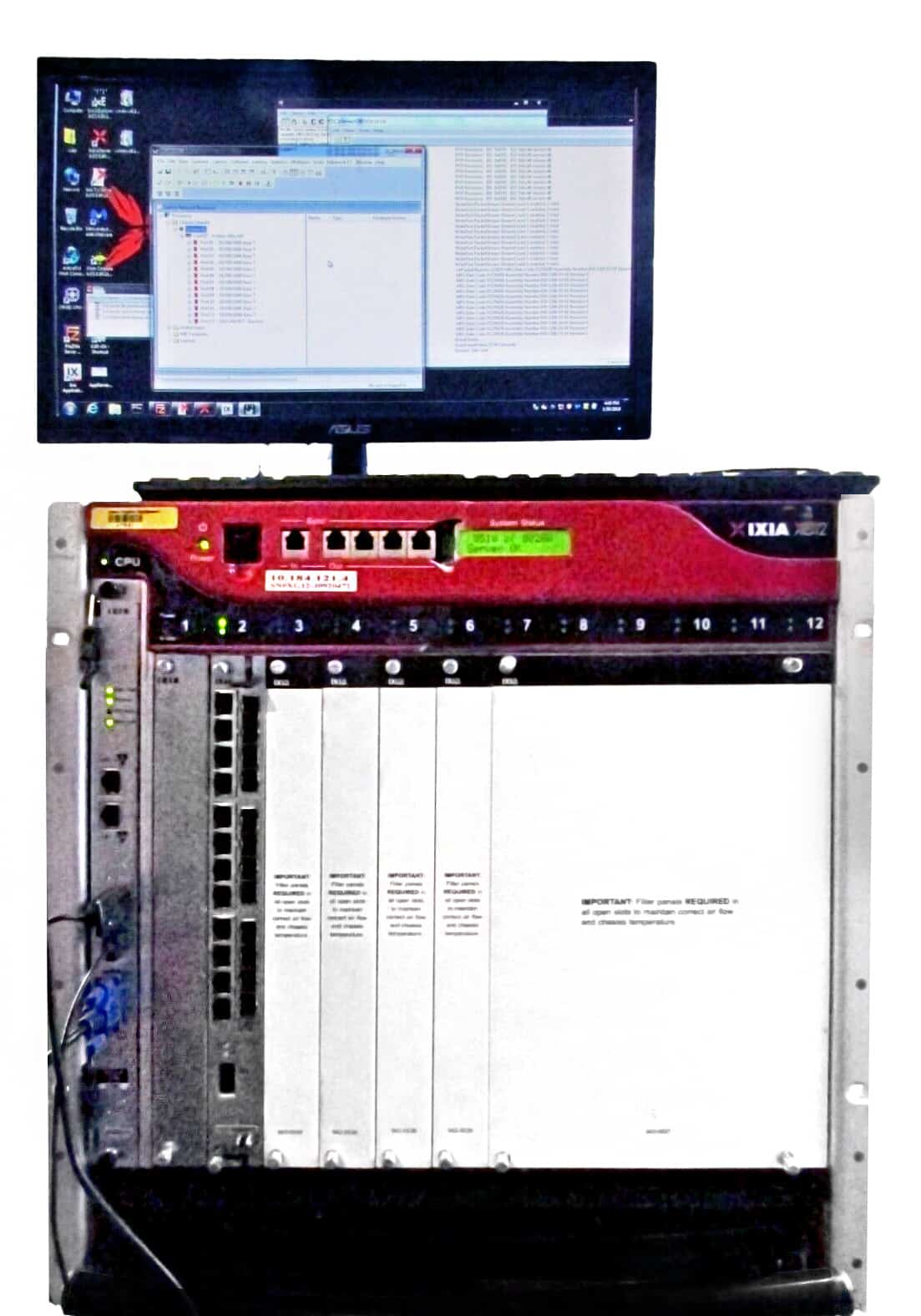 IXIA XG12 12-SLOT MODULAR CHASSIS WITH PERMANENT LICENSE IxOS 6.91 + MORE