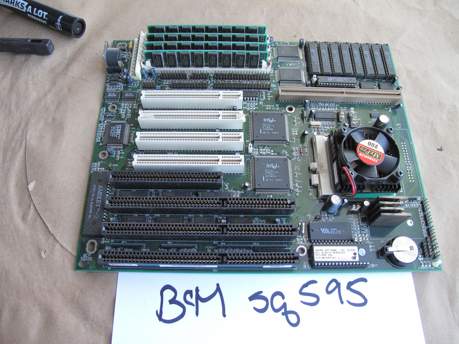 SQ595 BCM Pentium/ 128MB/ DRAM/ 2-PCI/ PCI AT Motherboard + INCLUDES CPU & RAM