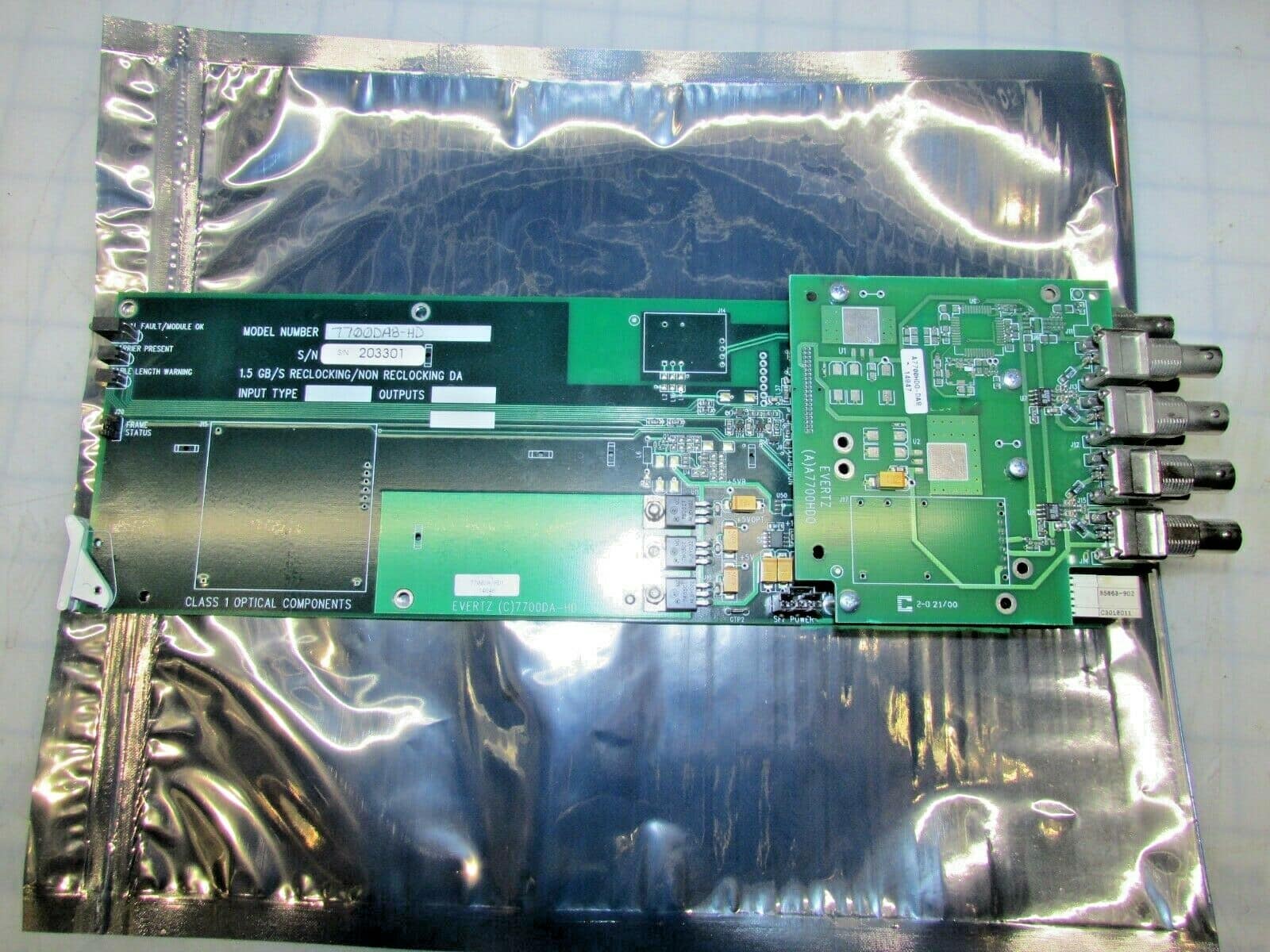 EVERTZ 7700DA8-HD 1.5GB/S RECLOCKING/NON CLOCKING DA +A7700HD00