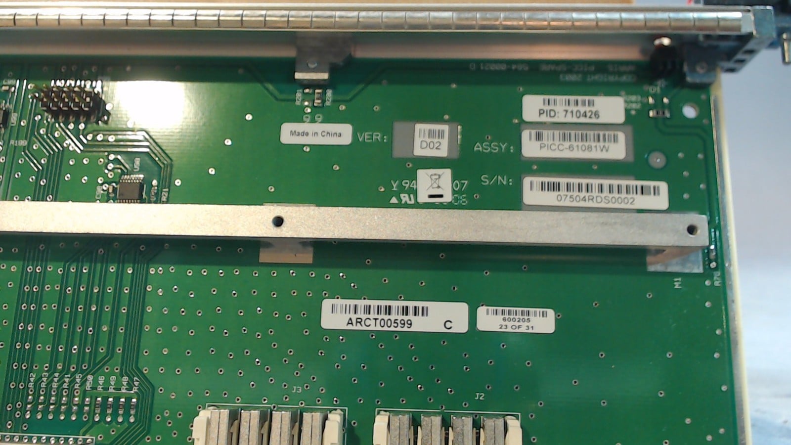 Arris 710426 PICC-61081W-D PIC for CAM Spare Slot C4 CMTS ARCT00599