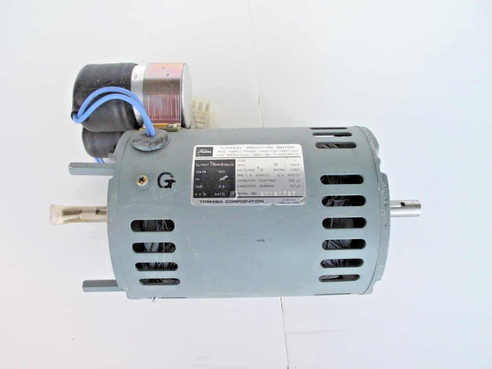 TOSHIBA AMPEX DFR DISK DRIVE 1/3 HP Motor Assembly 120V 60HZ 3311998-01