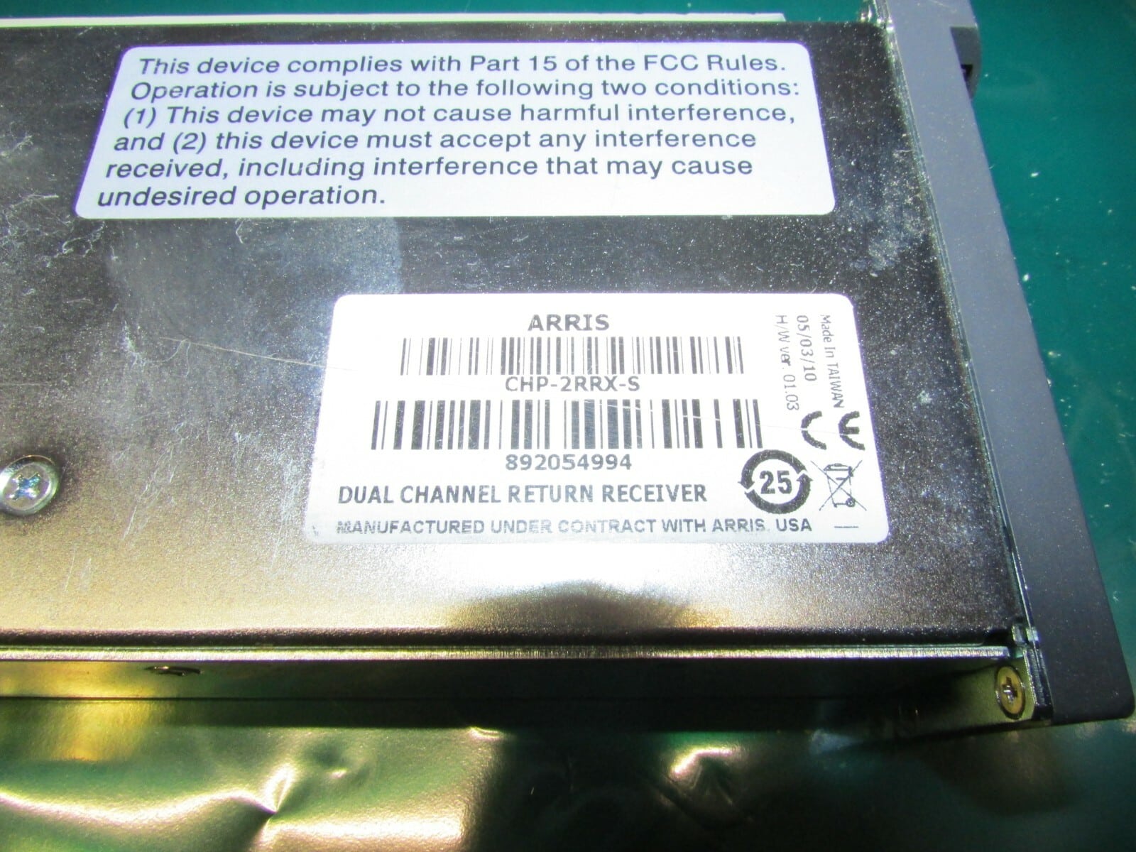 Arris CHP-2RRX-S Dual return path receiver 5-200 MHz, SC/APC