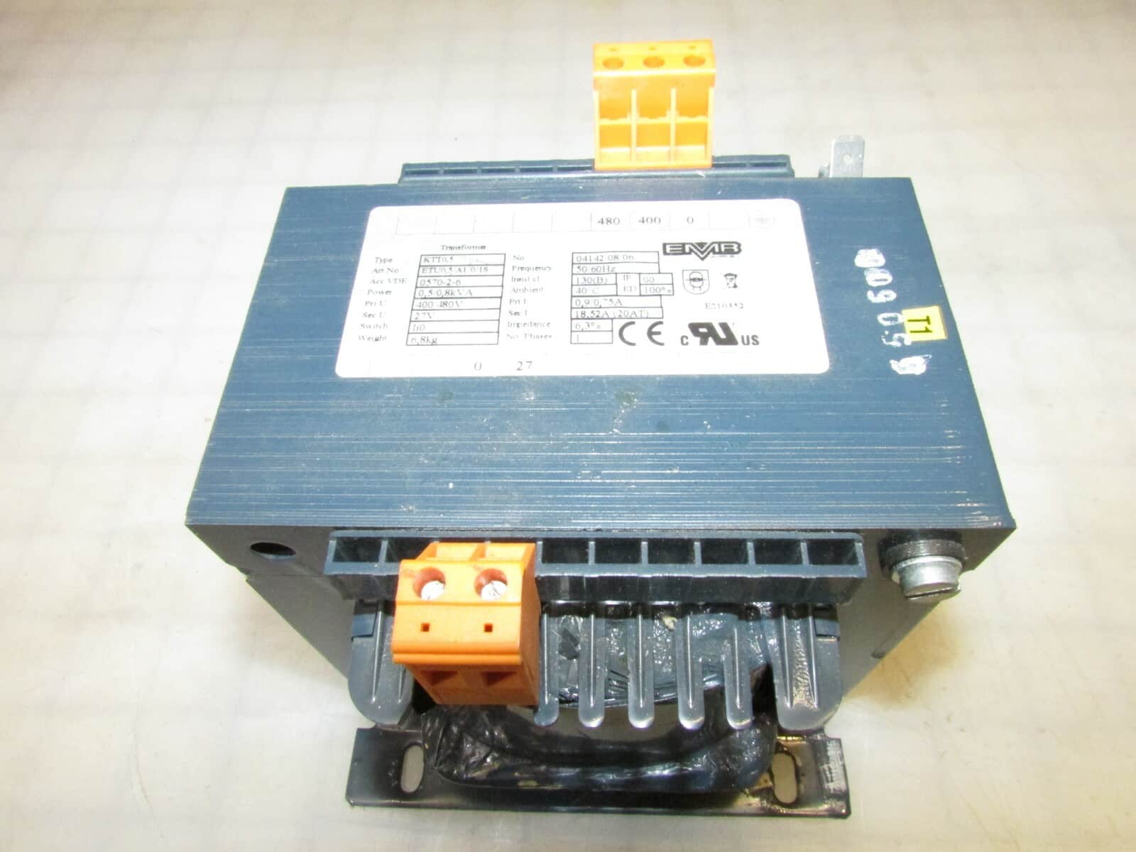 EMB Transformer TYPE KTT0.5 400-480 VAC TO 27 VAC @ 75 AMPS # ETU.0,5/A1/0/1S