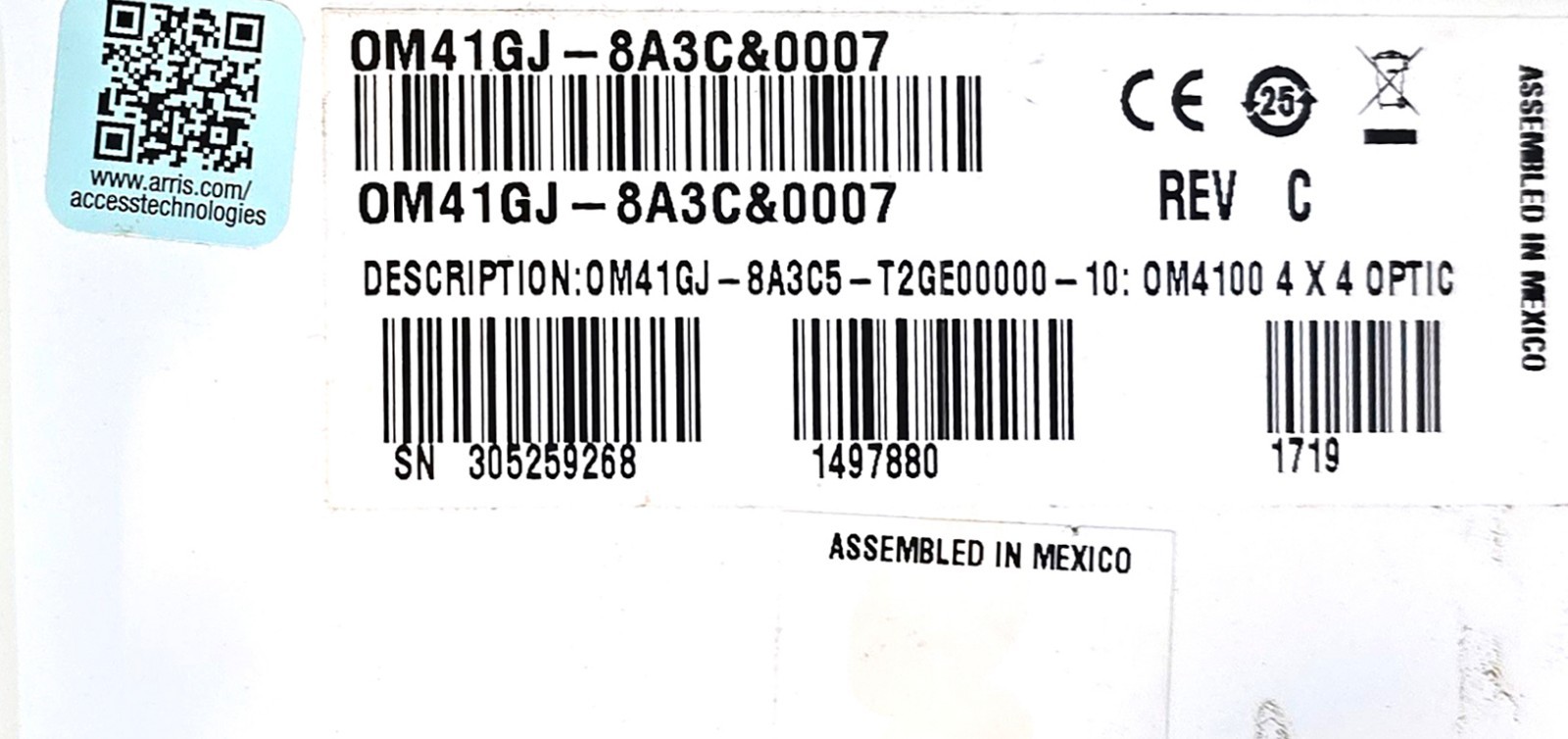 ARRIS Opti Max OM4100 4x4 Optical Node OM41GJ-8A3C&0007