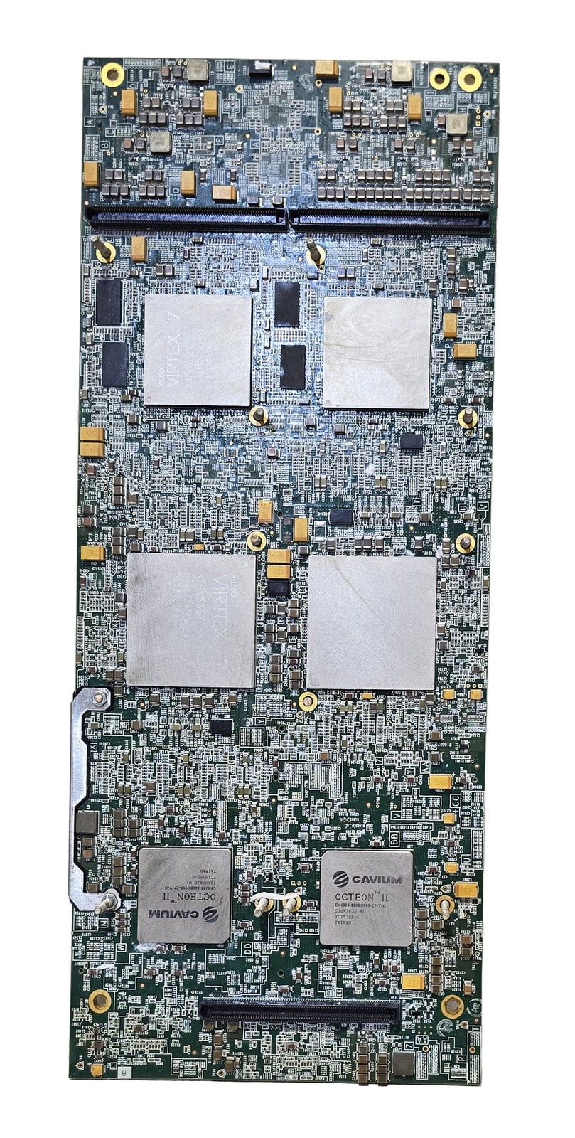 LOT OF 36 XILINX VIRTEX 7 CHIPS FOR SALVAGE ON 9 BOARDS