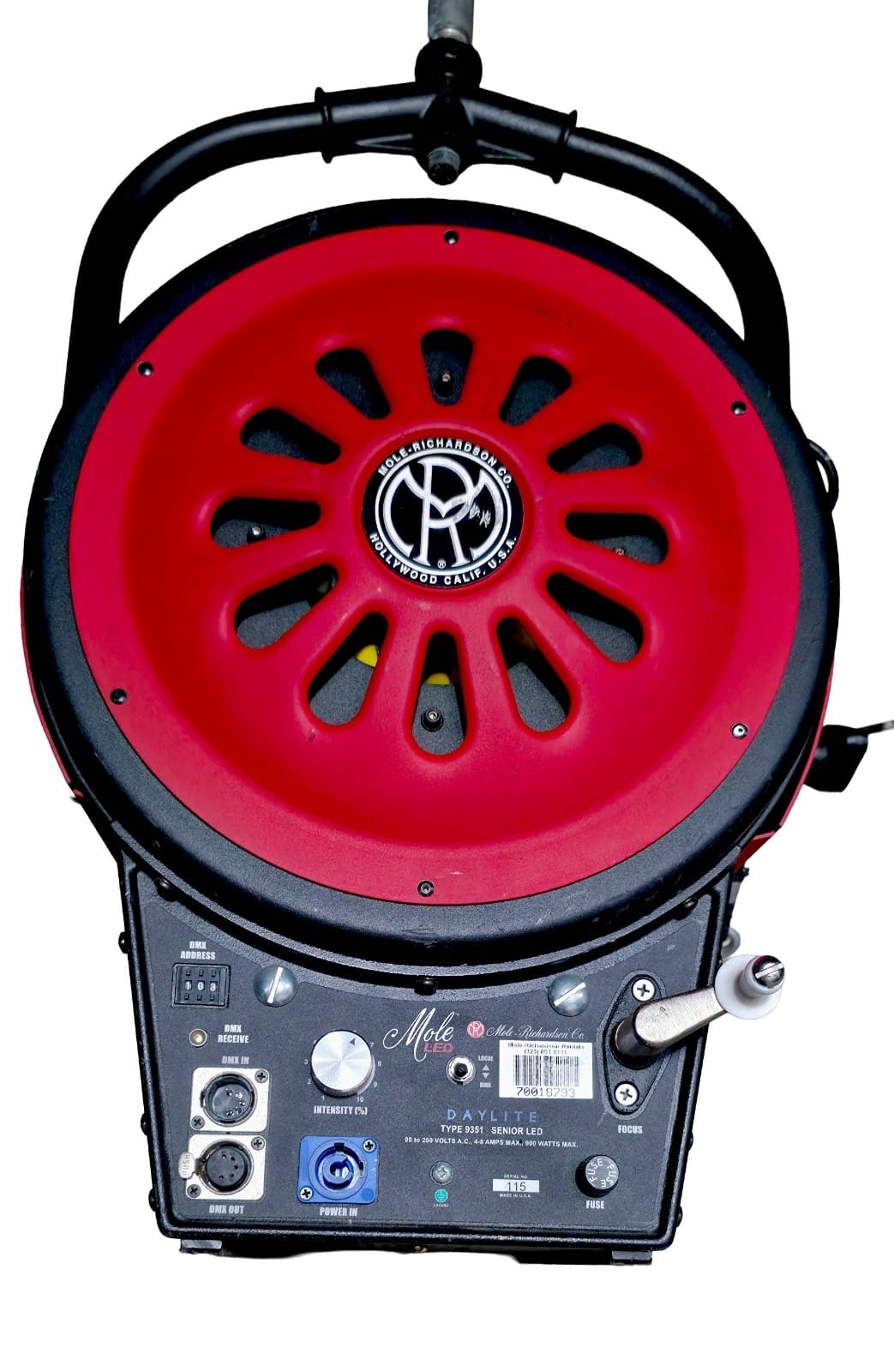 Mole-Richardson Senior LED Daylite 9351 900W 10" Fresnel Studio Light w/ Barn Do