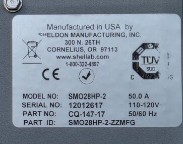 Sheldon Manufacturing SHEL LAB SMO28HP-2 High Performance Oven 28 Cu Ft