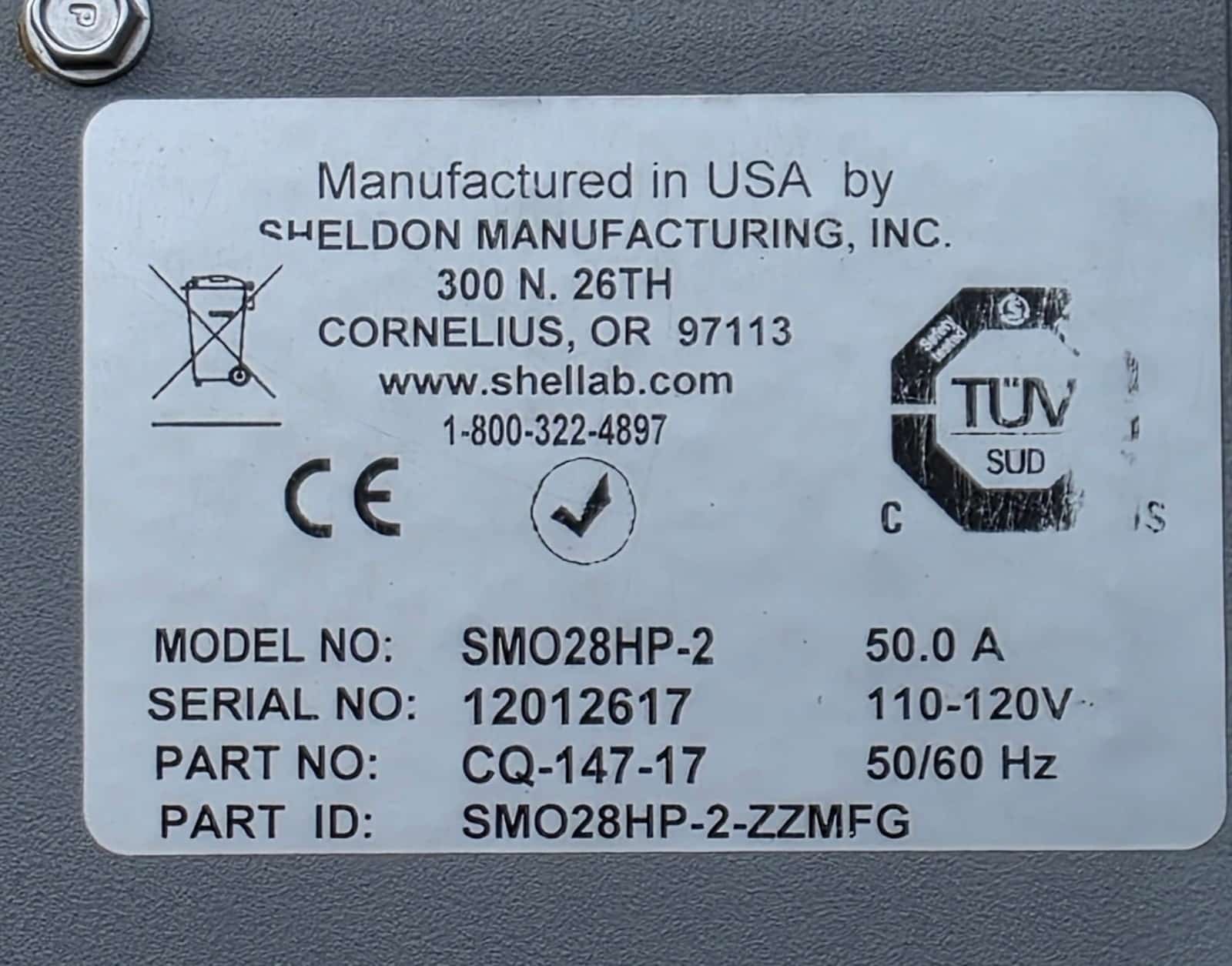 Sheldon Manufacturing SHEL LAB SMO28HP-2 High Performance Oven 28 Cu Ft
