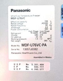Panasonic Sanyo MDF-U76VC-PA VIP Plus -86C ULT Freezer 25.7 Cu Ft