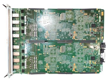 Top-down view of a refurbished Ixia NGY LSM10GXM8S-01 8-port SFP+ 10 Gigabit Ethernet load module from our inventory