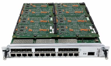 Refurbished Ixia Xcellon-Ultra NP load module faceplate with twelve dual-PHY 1GbE ports, SFP and RJ45, and the 10GbE management aggregation port