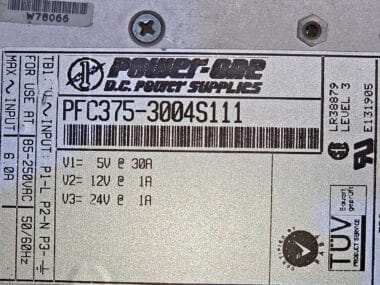 Power-One PFC375-3004S111 AC-DC Power Supply 5V 30A 12V 1A 24V 1A Triple Output