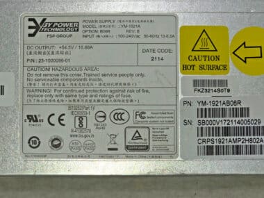 3Y Power YM-1921AB06R 920W 54.5V CRPS Power Supply Ruckus RPS20-E ICX7150-48ZP